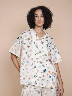 Terrazzo Button Up Blouse Dames via SNURK