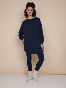 Slow Navy Sweater Dress en Legging set Dames via SNURK