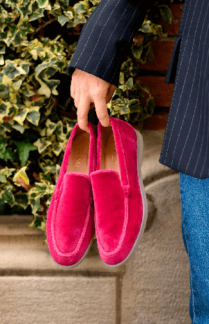 Vegan Velvet Loafer Pink from Solari Milano Vegan Velvet Loafer Pink from Solari Milano