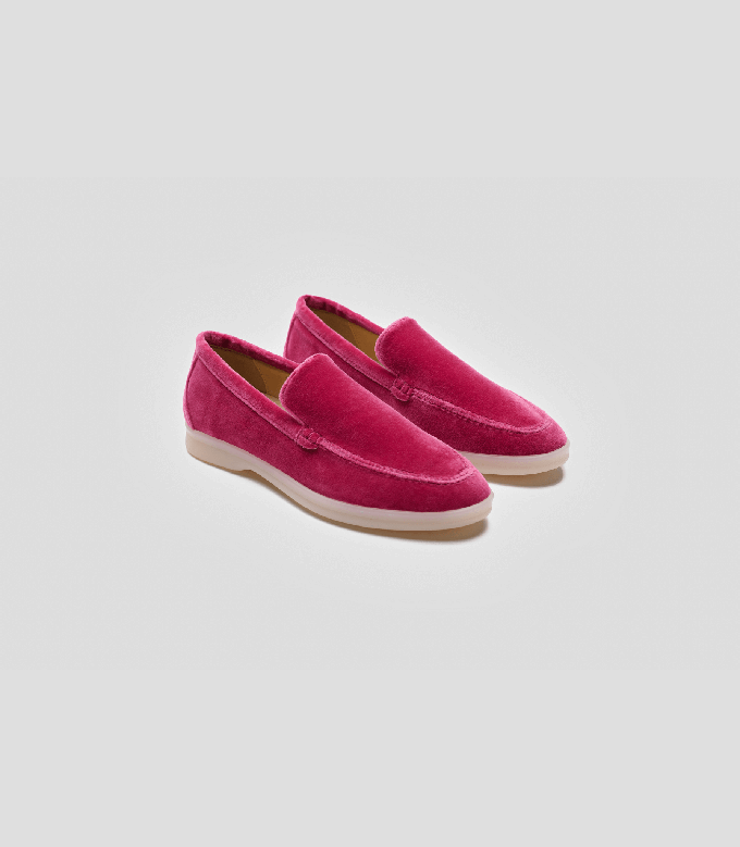 Vegan Velvet Loafer Pink from Solari Milano Vegan Velvet Loafer Pink from Solari Milano