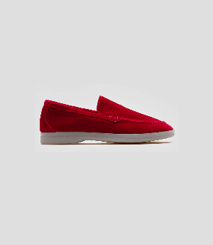 Vegan Velvet Loafer Red from Solari Milano