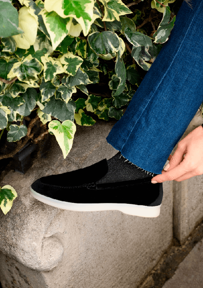 Vegan Velvet Loafer Black from Solari Milano Vegan Velvet Loafer Black from Solari Milano