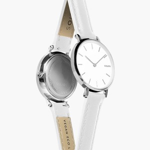 White Mini Solar Watch | White Vegan Leather from Solios Watches