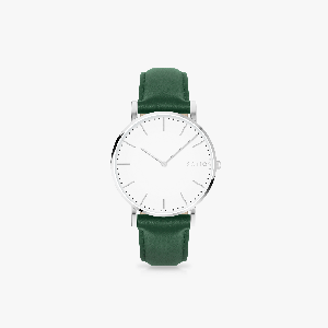 White Solar Watch | Green Vegan Leather from Solios Watches