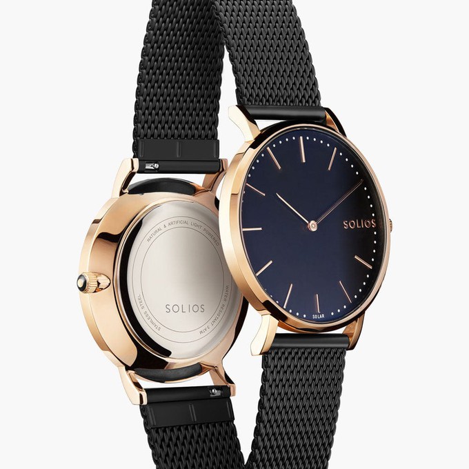 Black Solar Watch | Black Mesh from Solios Watches