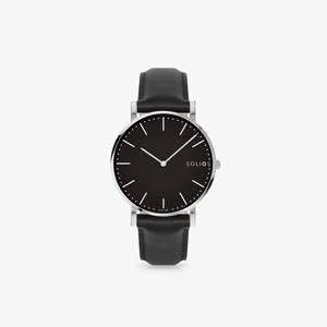 Black Solar Watch | Black Vegan Leather from Solios Watches