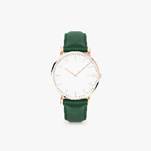 White Solar Watch | Green Vegan Leather from Solios Watches