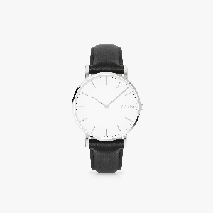 White Solar Watch | Black Vegan Leather from Solios Watches