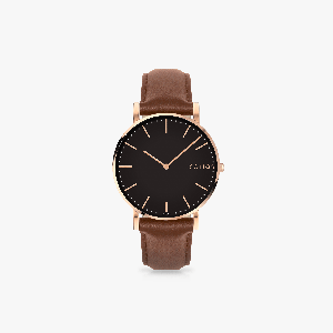 Black Solar Watch | Brown Vegan Leather from Solios Watches