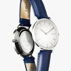 White Solar Watch | Blue Vegan Leather van Solios Watches