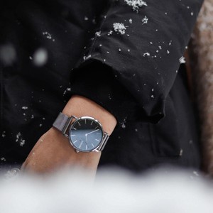 Black Solar Watch | Blue Vegan Leather from Solios Watches