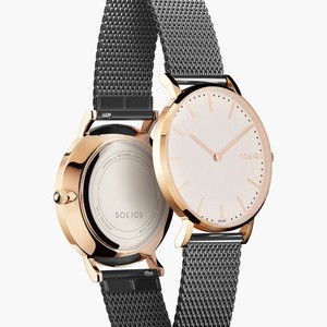 White Solar Watch | Grey Mesh from Solios Watches