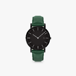 Black Solar Watch | Green Vegan Leather from Solios Watches