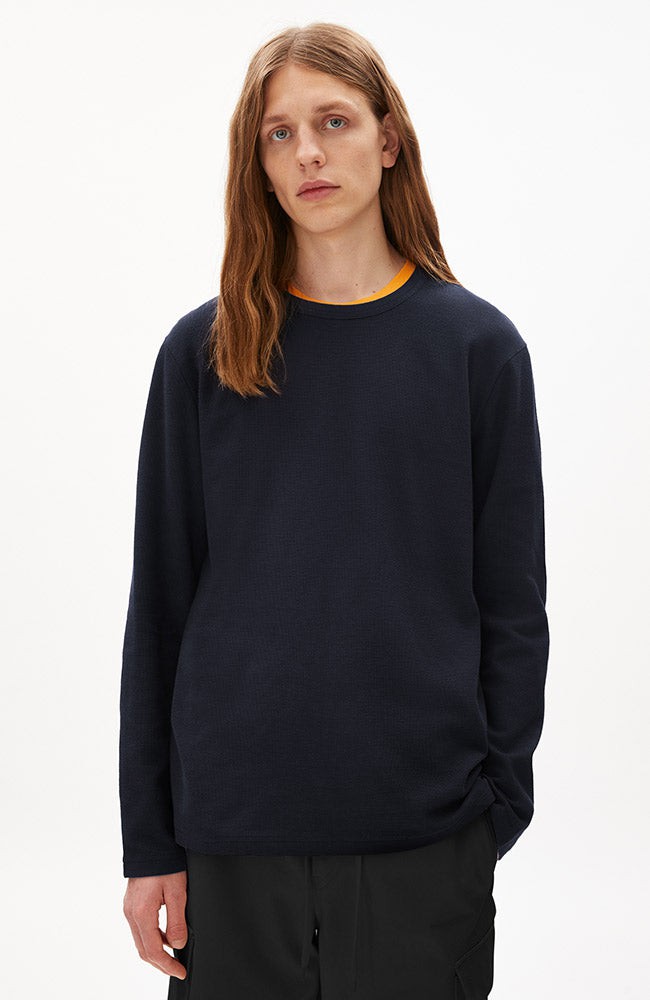 Johaan waffle long sleeve blauw from Sophie Stone
