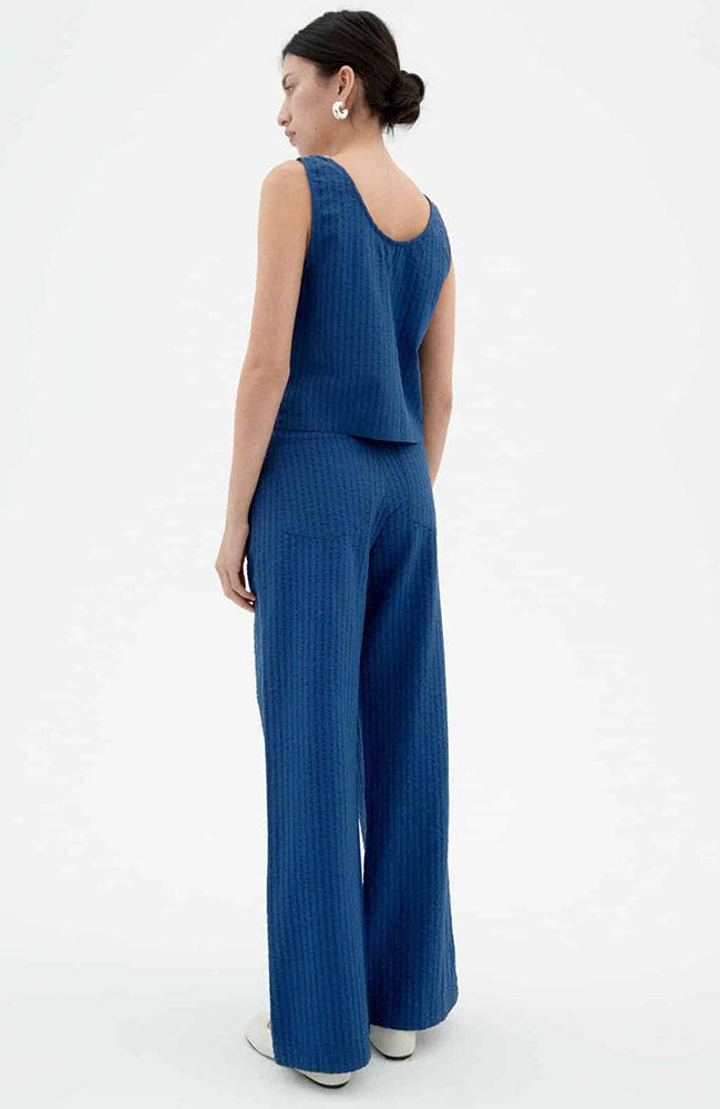 Manolita seersucker broek blauw from Sophie Stone