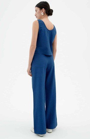Manolita seersucker broek blauw from Sophie Stone