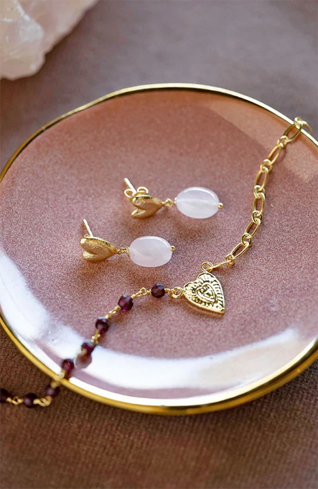 Heavenly oorbellen Rose Quartz from Sophie Stone