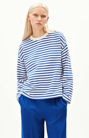 Frankaa stripe trui dynamo blue from Sophie Stone