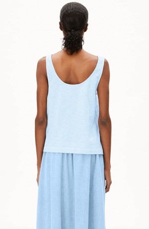 Minaami stripes top silky blue from Sophie Stone