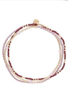 Welcome armband Rose Quartz Gold via Sophie Stone