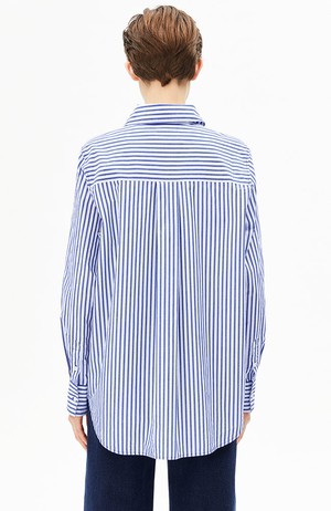 Stripe loose shirt blouse blauw from Sophie Stone