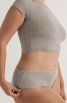 Core rib briefs grey melange via Sophie Stone