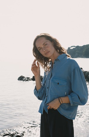 Hamushin blouse washed blue from Sophie Stone