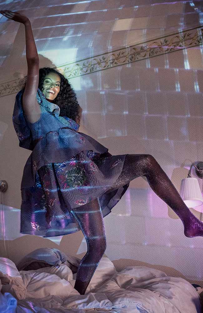 Tora glitterpanty black-silver from Sophie Stone