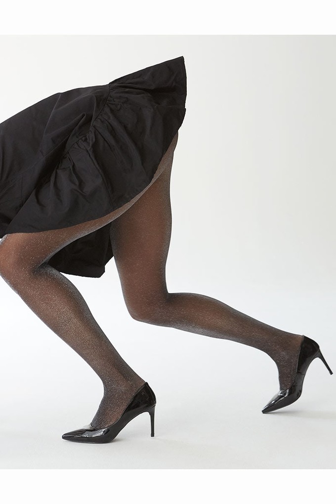 Tora glitterpanty black-silver from Sophie Stone