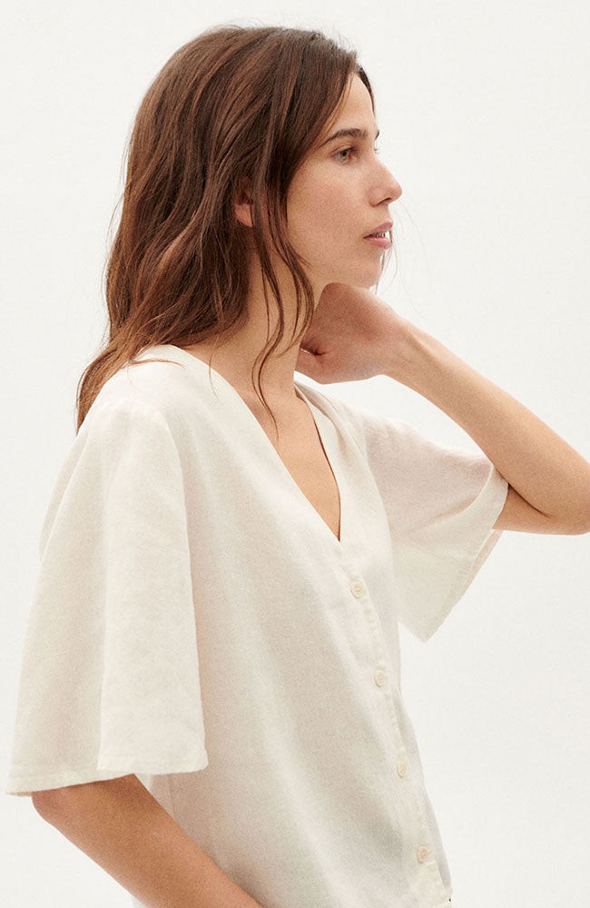 White hemp Libelula blouse from Sophie Stone