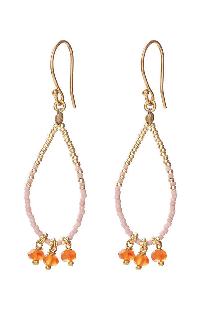 Becoming oorbellen Carnelian Gold from Sophie Stone