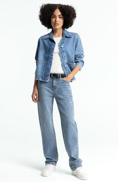 Ota spijkerjasje cindy mid worn via Sophie Stone