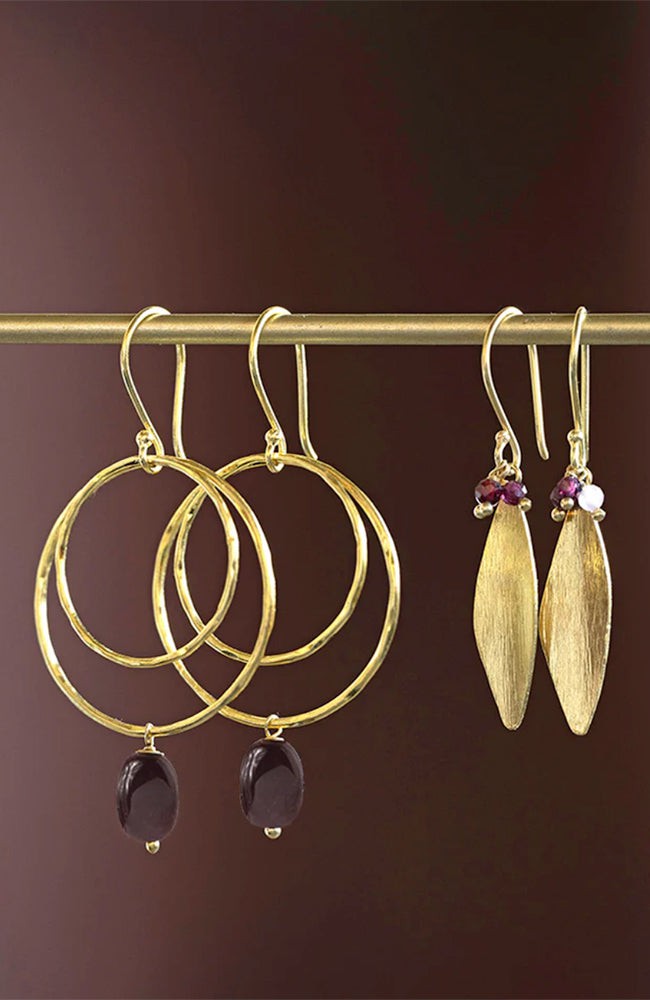 Longful oorbellen Garnet Rose Quartz from Sophie Stone
