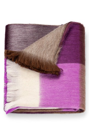 Sjaal blocked plum from Sophie Stone