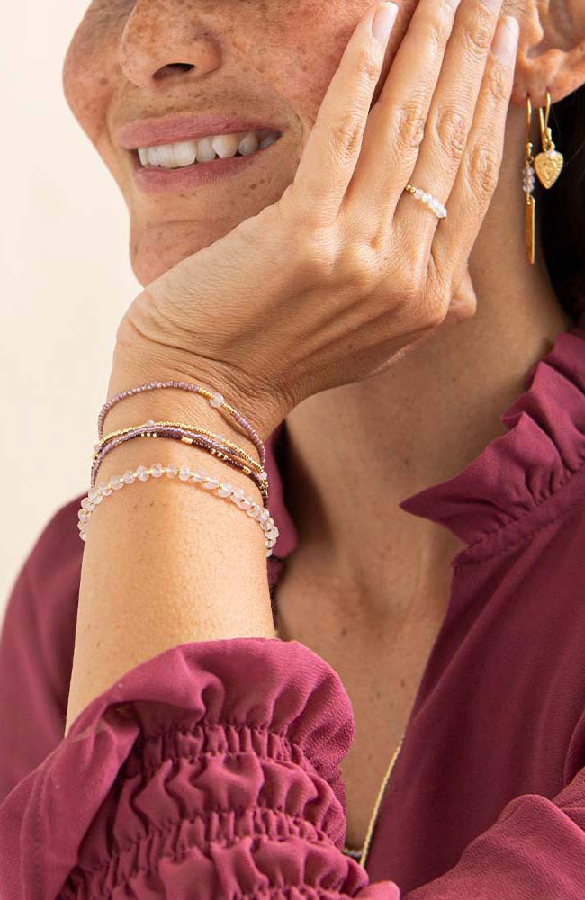 Knowing armband Rose Quartz Gold from Sophie Stone