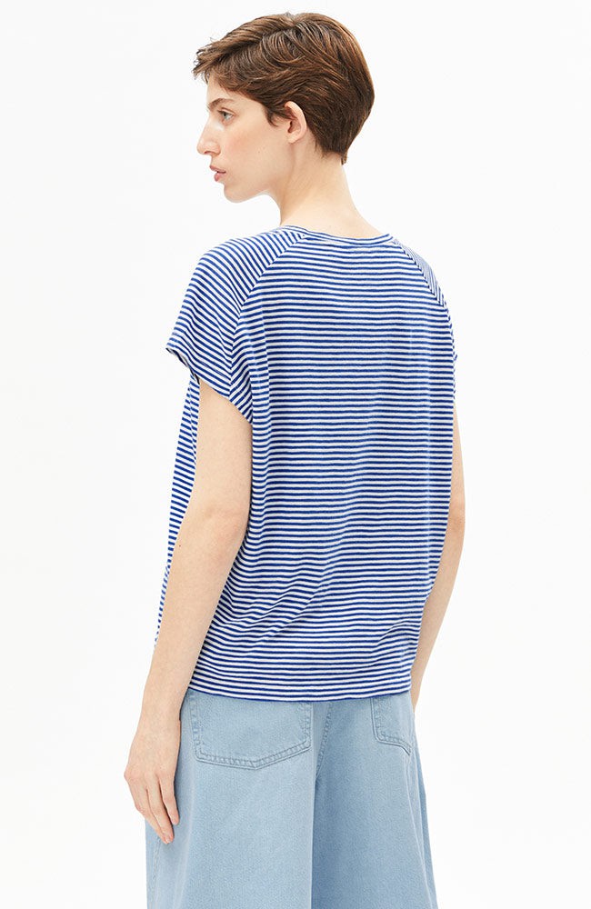 Slub stripe t-shirt blauw from Sophie Stone
