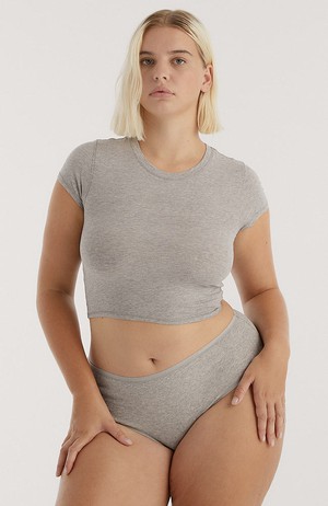 Core rib briefs grey melange from Sophie Stone