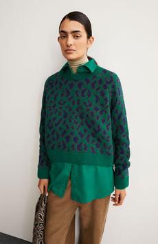 Diliriaa trui leopaa green via Sophie Stone