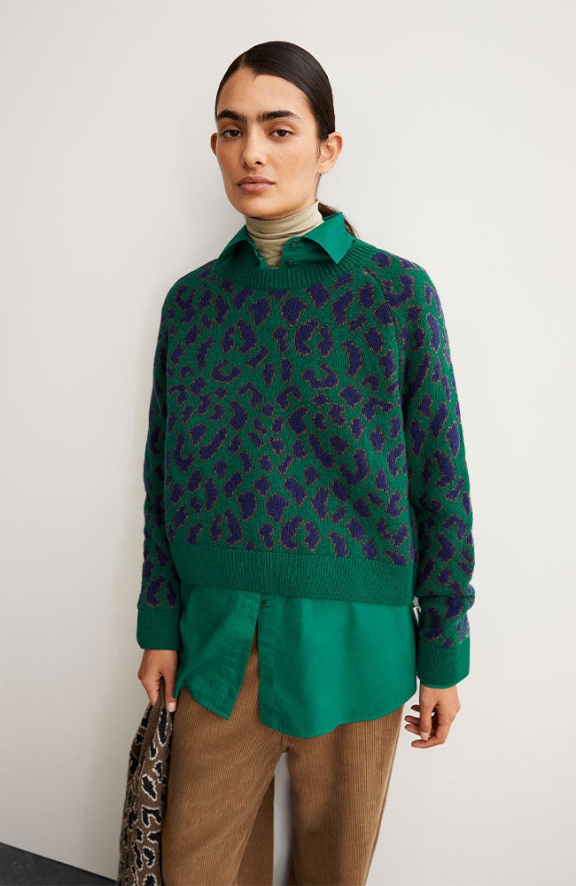 Diliriaa trui leopaa green from Sophie Stone