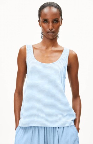 Minaami stripes top silky blue from Sophie Stone