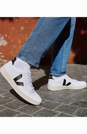 V-10 Leather sneaker White Black from Sophie Stone