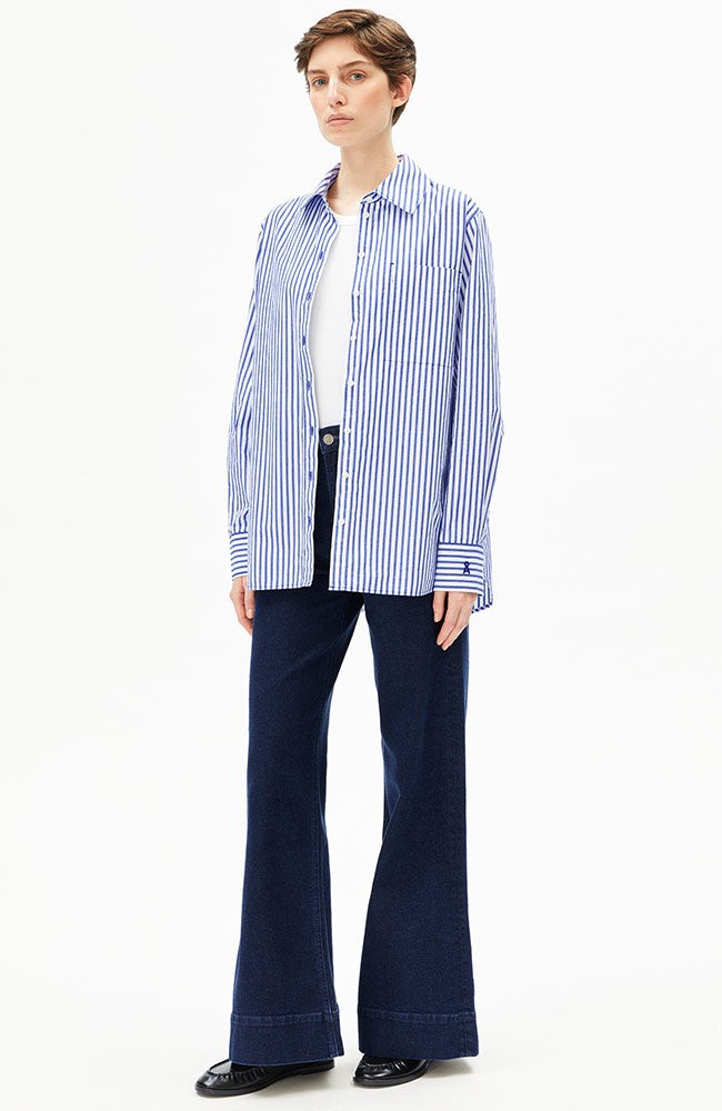 Stripe loose shirt blouse blauw from Sophie Stone