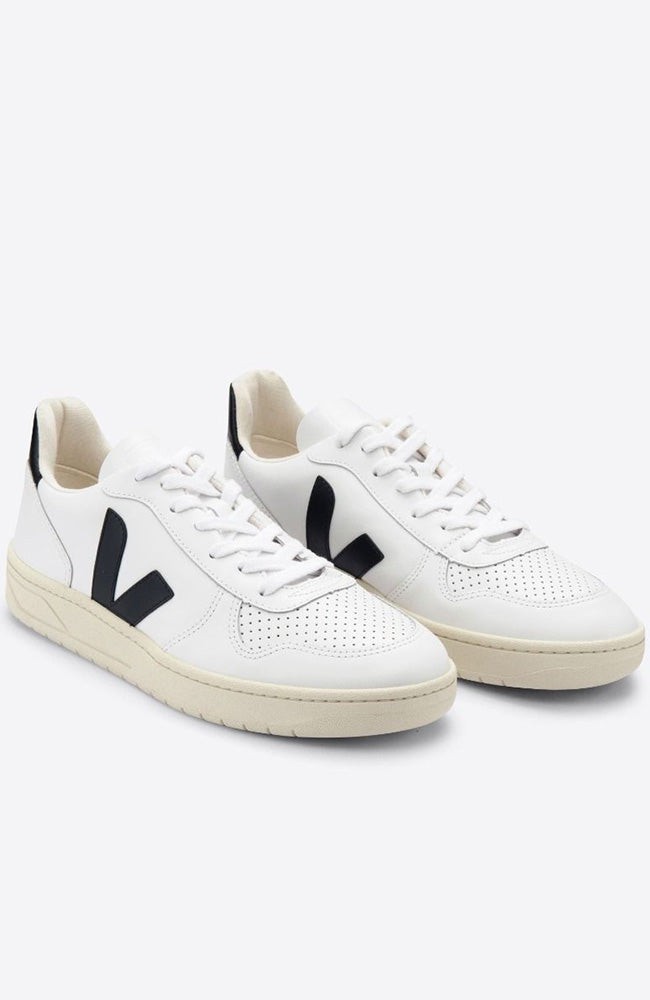 V-10 Leather sneaker White Black from Sophie Stone