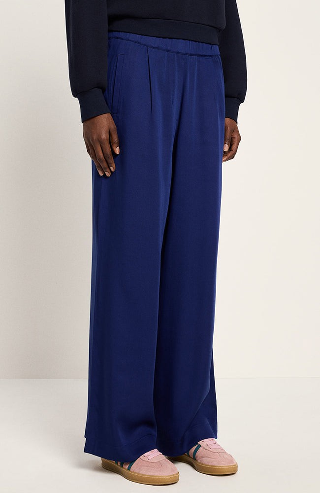 Tencel wide leg broek blauw from Sophie Stone