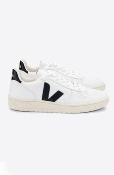 V-10 Leather sneaker White Black via Sophie Stone