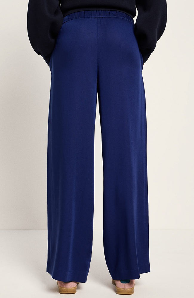 Tencel wide leg broek blauw from Sophie Stone
