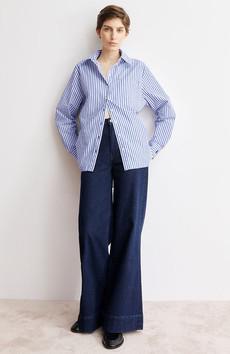 Stripe loose shirt blouse blauw via Sophie Stone