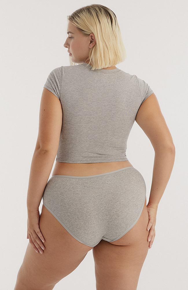 Core rib briefs grey melange from Sophie Stone