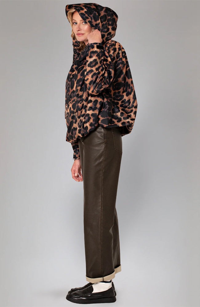 Dark Leopard Anorak Poncho from Sophie Stone