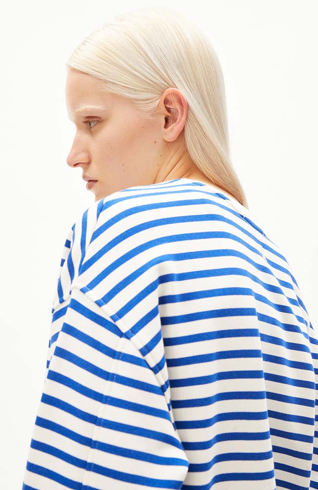 Frankaa stripe trui dynamo blue from Sophie Stone